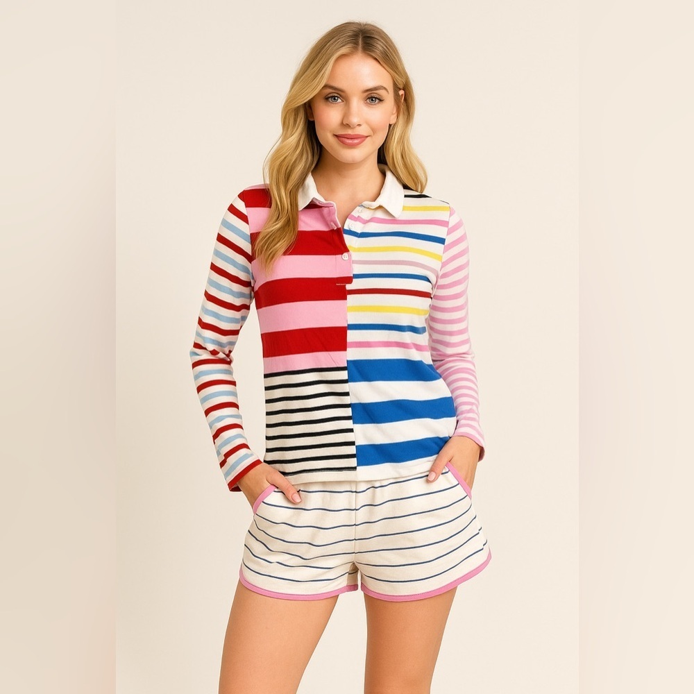 KULE The Patch Rugby Shirt in Bright Multi, Size XS